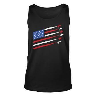 Funny 4Th Of July Fighter Jets Usa American Flag Celebration Unisex Tank Top - Monsterry UK