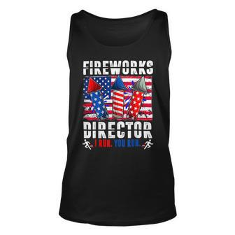Funny 4Th Of July Fireworks Director I Run You Run Usa Flag Unisex Tank Top - Monsterry UK