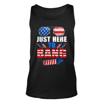Funny 4Th Of July Im Just Here To Bang Usa Flag Sunglasses 1 Unisex Tank Top - Monsterry UK