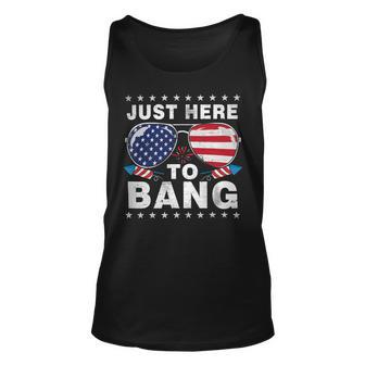 Funny 4Th Of July Im Just Here To Bang Usa Flag Sunglasses 2_1 Unisex Tank Top - Monsterry AU