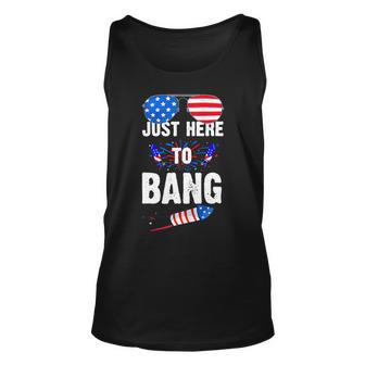 Funny 4Th Of July Im Just Here To Bang Usa Flag Sunglasses 3 Unisex Tank Top - Monsterry AU