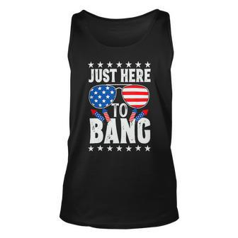 Funny 4Th Of July Im Just Here To Bang Usa Flag Sunglasses 4 Unisex Tank Top - Monsterry UK