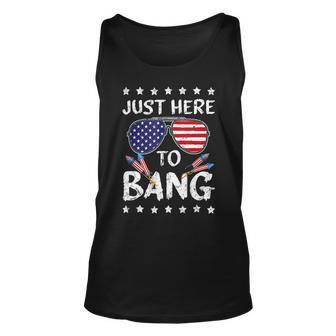 Funny 4Th Of July Im Just Here To Bang Usa Flag Sunglasses 5 Unisex Tank Top - Monsterry UK