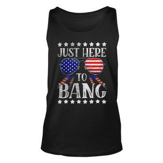 Funny 4Th Of July Im Just Here To Bang Usa Flag Sunglasses Unisex Tank Top - Monsterry AU