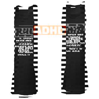 Funny Adhd Quote T We Think More Before Breakfast Gift For Women Unisex Tank Top - Thegiftio