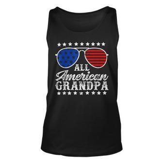 Funny All American Grandpa Sunglasses Usa 4Th Of July Unisex Tank Top - Seseable