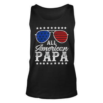 Funny All American Papa Sunglasses Usa 4Th Of July Unisex Tank Top - Seseable
