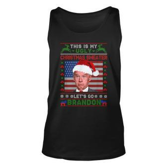 Anti Biden Ugly Christmas Sweater Let's Go Brandon Pjs Tank Top | Mazezy UK