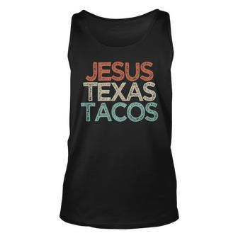 Funny Best Friend Gift Jesus Texas Tacos Gift For Women Unisex Tank Top - Thegiftio UK