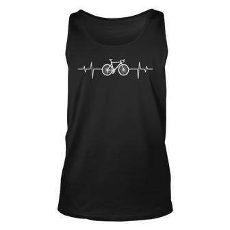 Funny Bicycle Heartbeat Cycling Bicycle Cool Biker Unisex Tank Top | Mazezy UK