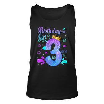 Funny Birthday Girl 3 Years Old Its My 3Rd Bday Mermaid Unisex Tank Top - Seseable