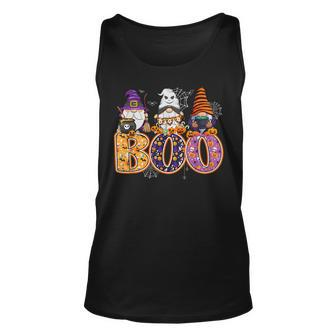 Boo Witch Sipders Pumpkins Happy Halloween Gnome Tank Top