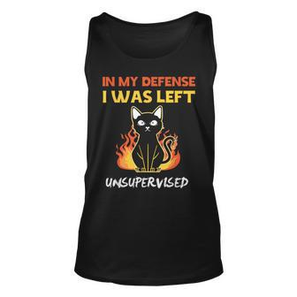 Cat In My Defense I Was Left Unsupervised Tank Top - Seseable