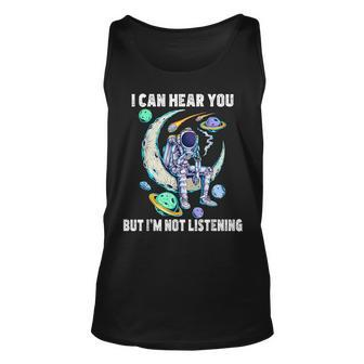Funny Cat I Can Hear You But Im Listening Unisex Tank Top - Seseable