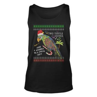Christmas Tropical Parrot Ugly Christmas Sweater Tank Top | Mazezy