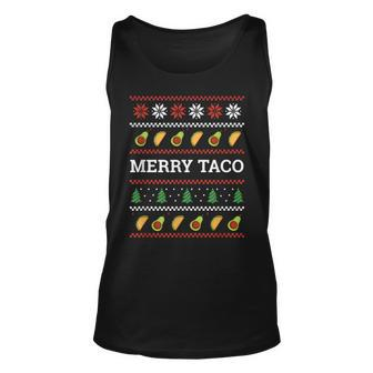 Christmas Ugly Sweater Merry Taco Avocado Tank Top - Monsterry AU