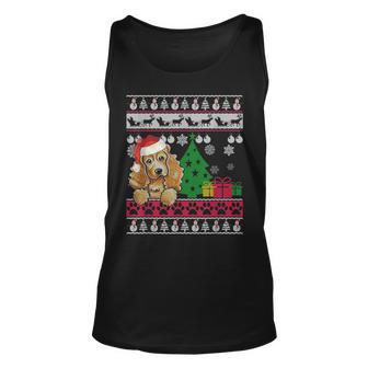 Cocker Spaniel Christmas Ugly Sweater Dog Lover Xmas Tank Top | Mazezy