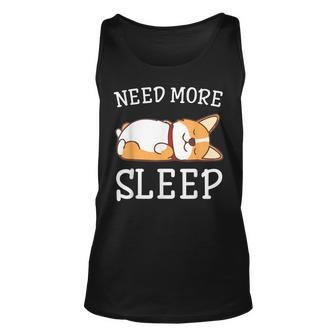 Funny Corgi Dog Pajama Need More Sleep Animal Lover Unisex Tank Top - Thegiftio UK