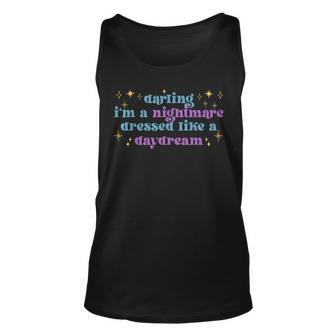 Funny Cute Quotes Saying Darling Im A Nightmare Unisex Tank Top - Seseable