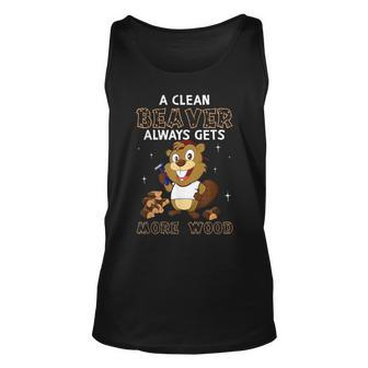 Dirty Adult Joke Clean Beaver Always Gets More Wood Tank Top | Mazezy