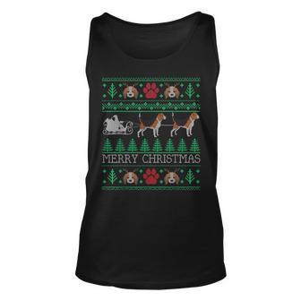 Dog Beagle Ugly Christmas Sweaters Tank Top - Monsterry