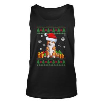 Dog Lover Welsh Corgi Santa Hat Ugly Christmas Sweater Tank Top - Monsterry AU