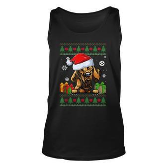 Dog Lovers Vizsla Santa Hat Ugly Christmas Sweater Tank Top - Monsterry