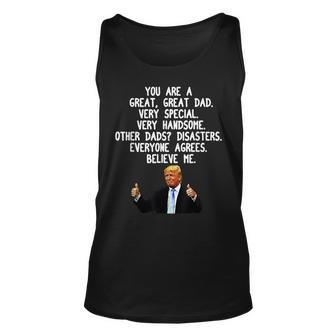 Funny Donald Trump Fathers Day Gag Gift Conservative Dad Unisex Tank Top | Mazezy