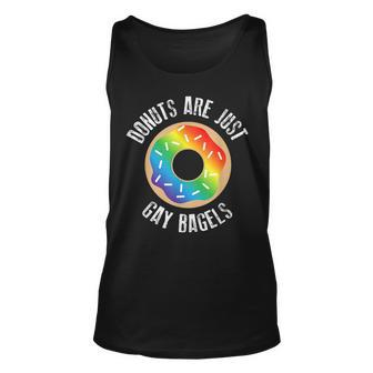 Funny Donut Just Gay Bagels Lgbtq Pride Month Gift Unisex Tank Top | Mazezy