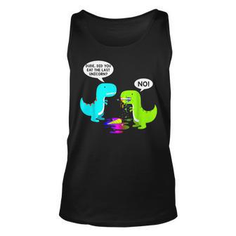 Did You Eat The Last Unicorn Dinosaur Short Sleeve Tank Top - Seseable