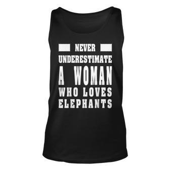 Funny Elephant Never Underestimate A Woman Who Loves Unisex Tank Top - Seseable