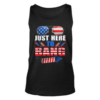 Funny Firework 4Th Of July Just Here To Bang Unisex Tank Top - Monsterry AU