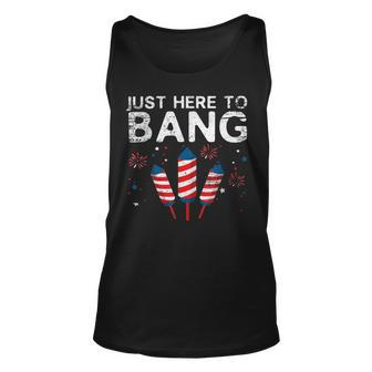 Funny Fireworks 4Th Of July S Just Here To Bang Unisex Tank Top - Monsterry