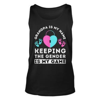 Funny Gender Reveal Grandpa Keeping The Gender Is My Game Unisex Tank Top | Mazezy