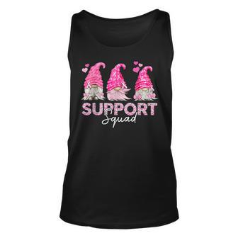 Funny Gnomies Support Squad Breast Cancer Awareness Month Unisex Tank Top - Seseable