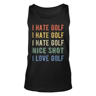 Golfer I Hate Golf Tank Top - Seseable