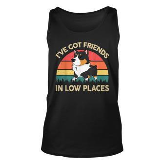 Funny Got Friends Low Place Tricolor Corgi- Lover Gifts Unisex Tank Top | Mazezy