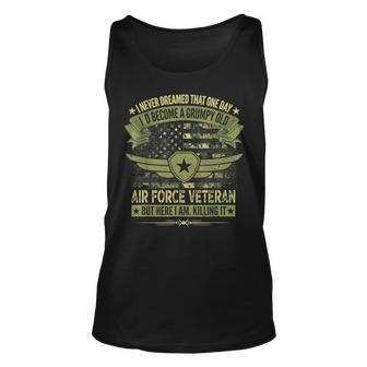 Funny Grumpy Old Air Force Veteran Gift For Mens Unisex Tank Top | Mazezy