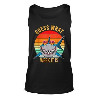 Funny Guess What Week It Is Shark Lover Ocean Animal Unisex Tank Top - Monsterry CA