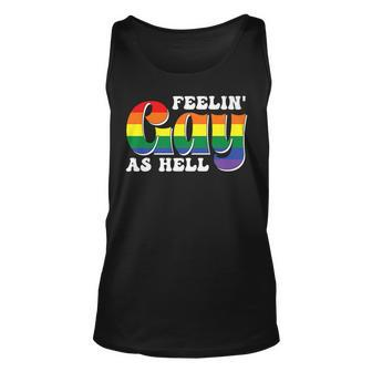 Funny Hail Gay Satan Lgbt Goth Gay Pride Baphomet Atheist Unisex Tank Top | Mazezy