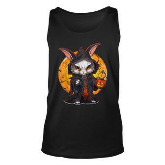 Halloween Bunny Angry Rabbit Takes Over Pumpkin Tank Top - Monsterry