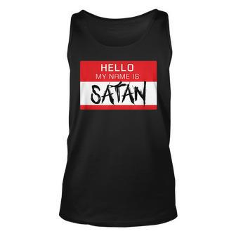 Halloween Hi I'm Satan Evil Horror Dark Humor Halloween Tank Top | Mazezy
