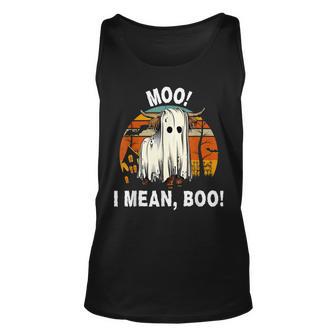 Halloween Highland Cow Cute Vintage Ghost Cow Tank Top - Thegiftio UK