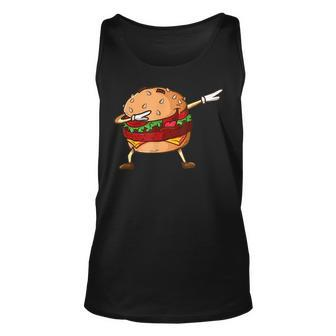 Funny Hamburger Dabbing Cheeseburger Lover Dabbing Ideas Unisex Tank Top - Seseable