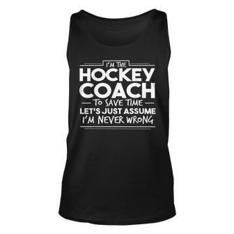 Funny Hockey Coach Hockey Hockey Funny Gifts Unisex Tank Top | Mazezy