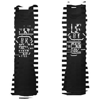Funny I Like Books More Than People Reader Book Nerds Gift Unisex Tank Top - Thegiftio