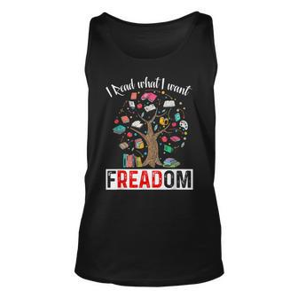 Funny I Read What I Want Banned Book Librarian Unisex Tank Top | Mazezy