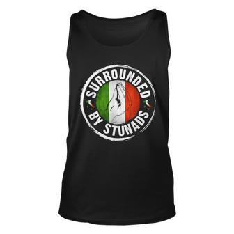 Funny Italian Hand Gesture Surrounded By Stunads Sayings Unisex Tank Top - Seseable