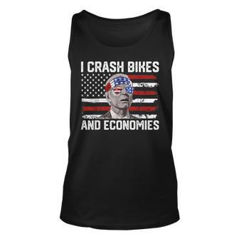 Funny Joe Biden Bicycle I Crash Bikes And Economies Unisex Tank Top | Mazezy AU