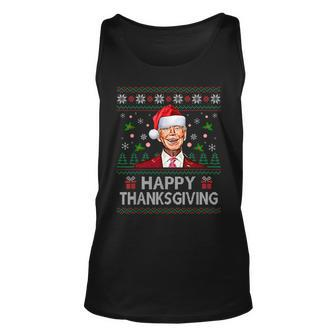 Joe Biden Christmas Happy Thanksgiving Ugly Sweater Tank Top | Mazezy UK